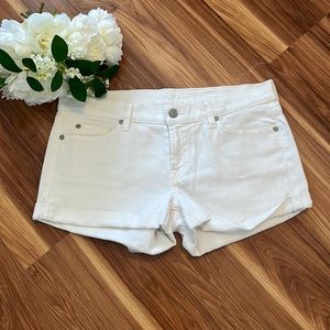 7 For All Mankind White Denim Shorts